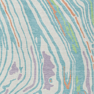 Homeroots 3' Durable Abstract Washable Area Rug For Indoor And Outdoor Spaces - Stylish And Stain Resistant 5' X 8' Polyester 601273