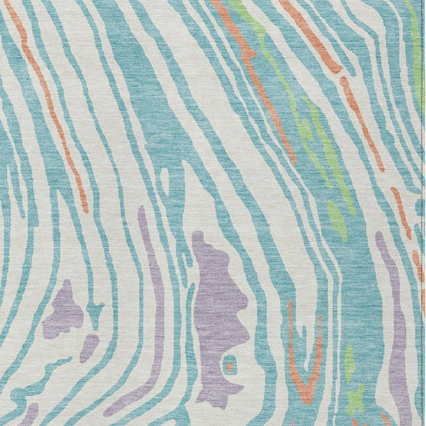 Homeroots 3' Durable Abstract Washable Area Rug For Indoor And Outdoor Spaces - Stylish And Stain Resistant 5' X 8' Polyester 601273