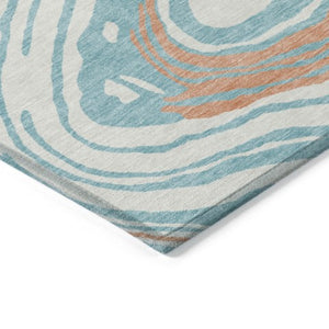 Homeroots 3' Durable Abstract Washable Area Rug For Indoor And Outdoor Spaces - Stylish And Stain Resistant 8' Round Polyester 601274