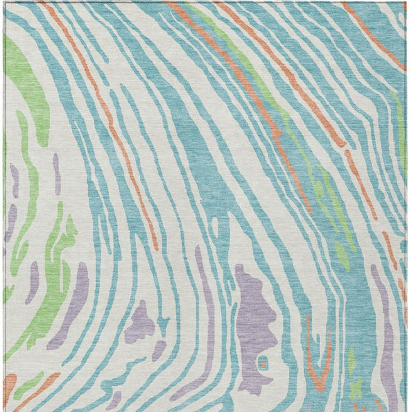 Homeroots 3' Durable Abstract Washable Area Rug For Indoor And Outdoor Spaces - Stylish And Stain Resistant 9' X 12' Polyester 601276