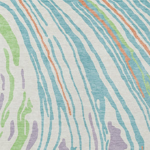 Homeroots 3' Durable Abstract Washable Area Rug For Indoor And Outdoor Spaces - Stylish And Stain Resistant 10' X 14' Polyester 601277