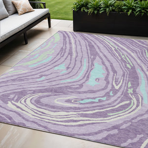 Homeroots 3' Durable Abstract Washable Area Rug For Indoor And Outdoor Spaces - Stylish And Stain Resistant 5' X 8' Polyester 601279
