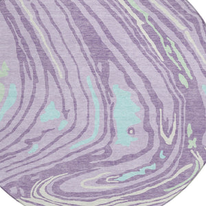 Homeroots 3' Durable Abstract Washable Area Rug For Indoor And Outdoor Spaces - Stylish And Stain Resistant 8' Round Polyester 601280