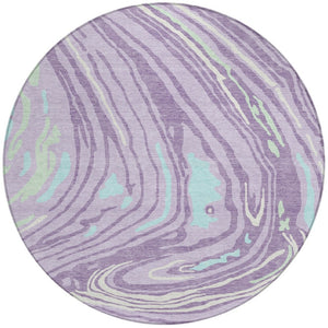 Homeroots 3' Durable Abstract Washable Area Rug For Indoor And Outdoor Spaces - Stylish And Stain Resistant 8' Round Polyester 601280