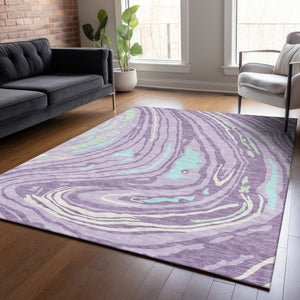Homeroots 3' Durable Abstract Washable Area Rug For Indoor And Outdoor Spaces - Stylish And Stain Resistant 9' X 12' Polyester 601282