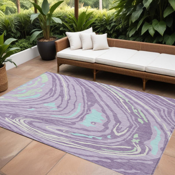 Homeroots 3' Durable Abstract Washable Area Rug For Indoor And Outdoor Spaces - Stylish And Stain Resistant 10' X 14' Polyester 601283