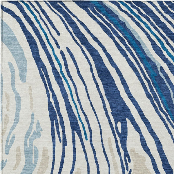 Homeroots 3' Durable Abstract Washable Area Rug For Indoor And Outdoor Spaces - Stylish And Stain Resistant 5' X 8' Polyester 601285