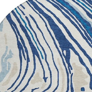 Homeroots 3' Durable Abstract Washable Area Rug For Indoor And Outdoor Spaces - Stylish And Stain Resistant 8' Round Polyester 601286