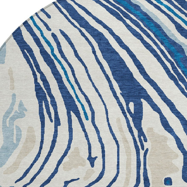 Homeroots 3' Durable Abstract Washable Area Rug For Indoor And Outdoor Spaces - Stylish And Stain Resistant 8' Round Polyester 601286