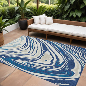 Homeroots 3' Durable Abstract Washable Area Rug For Indoor And Outdoor Spaces - Stylish And Stain Resistant 8' X 10' Polyester 601287