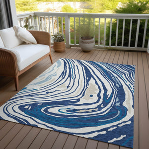 Homeroots 3' Durable Abstract Washable Area Rug For Indoor And Outdoor Spaces - Stylish And Stain Resistant 9' X 12' Polyester 601288