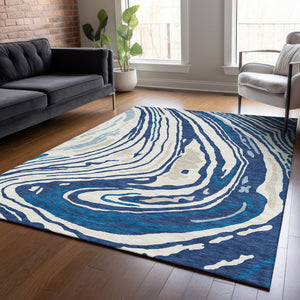 Homeroots 3' Durable Abstract Washable Area Rug For Indoor And Outdoor Spaces - Stylish And Stain Resistant 9' X 12' Polyester 601288