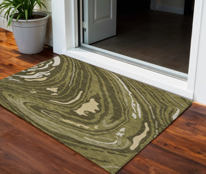 Homeroots 3' Durable Abstract Washable Area Rug For Indoor And Outdoor Spaces - Stylish And Stain Resistant 3' X 5' Polyester 601290