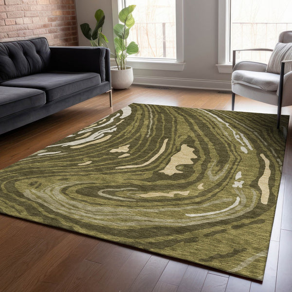 Homeroots 3' Durable Abstract Washable Area Rug For Indoor And Outdoor Spaces - Stylish And Stain Resistant 3' X 5' Polyester 601290