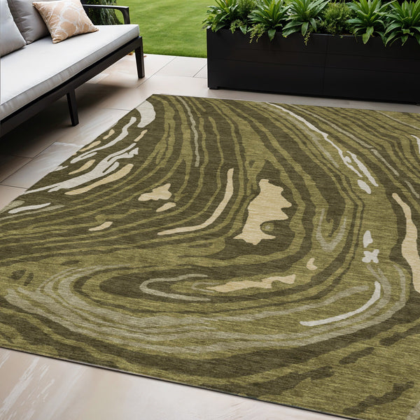 Homeroots 3' Durable Abstract Washable Area Rug For Indoor And Outdoor Spaces - Stylish And Stain Resistant 5' X 8' Polyester 601291