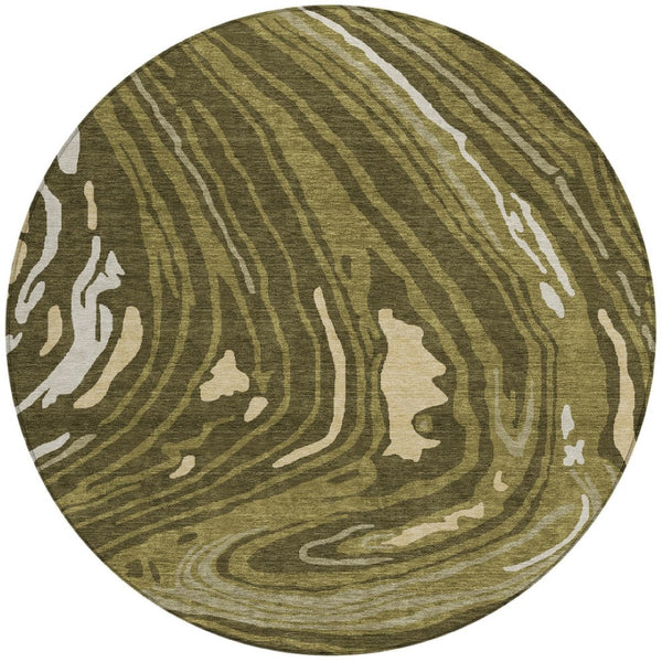 Homeroots 3' Durable Abstract Washable Area Rug For Indoor And Outdoor Spaces - Stylish And Stain Resistant 8' Round Polyester 601292