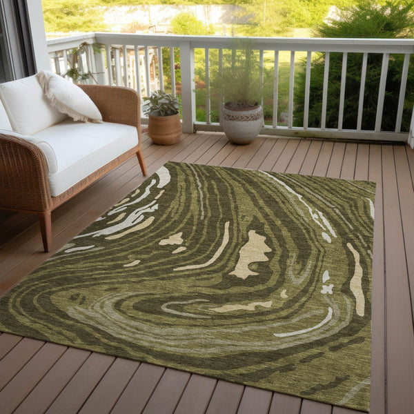 Homeroots 3' Durable Abstract Washable Area Rug For Indoor And Outdoor Spaces - Stylish And Stain Resistant 9' X 12' Polyester 601294
