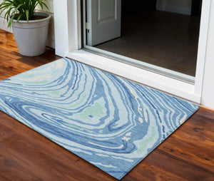 Homeroots 3' Durable Abstract Washable Area Rug For Indoor And Outdoor Spaces - Stylish And Stain Resistant 3' X 5' Polyester 601296