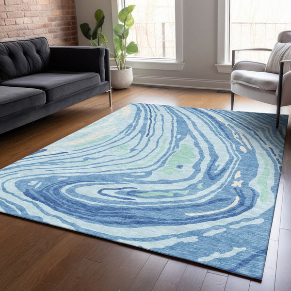 Homeroots 3' Durable Abstract Washable Area Rug For Indoor And Outdoor Spaces - Stylish And Stain Resistant 3' X 5' Polyester 601296