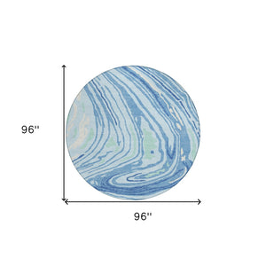 Homeroots 3' Durable Abstract Washable Area Rug For Indoor And Outdoor Spaces - Stylish And Stain Resistant 8' Round Polyester 601298