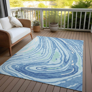 Homeroots 3' Durable Abstract Washable Area Rug For Indoor And Outdoor Spaces - Stylish And Stain Resistant 8' X 10' Polyester 601299