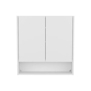 English Elm Hickory Double Door Wall Cabinet White Finish Slim Bathroom Bedroom Storage B092P390612