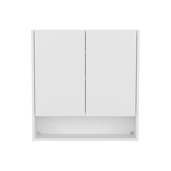 English Elm Hickory Double Door Wall Cabinet White Finish Slim Bathroom Bedroom Storage B092P390612