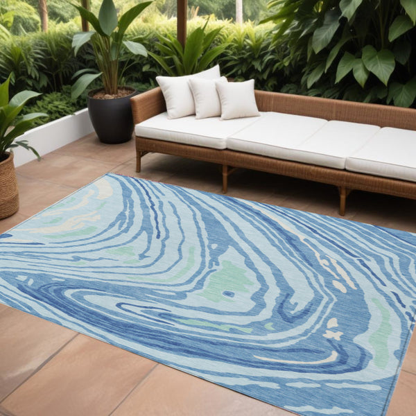 Homeroots 3' Durable Abstract Washable Area Rug For Indoor And Outdoor Spaces - Stylish And Stain Resistant 9' X 12' Polyester 601300