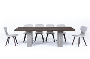 VIG Furniture Renzo Heritage Oak Top With Dark Grey Concrete Base Dining Table, 94" Seats 8–10, Durable Finish VGGRRENZO-94