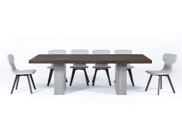 VIG Furniture Renzo Heritage Oak Top With Dark Grey Concrete Base Dining Table, 94" Seats 8–10, Durable Finish VGGRRENZO-94