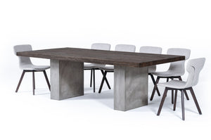 VIG Furniture Renzo Heritage Oak Top With Dark Grey Concrete Base Dining Table, 94" Seats 8–10, Durable Finish VGGRRENZO-94