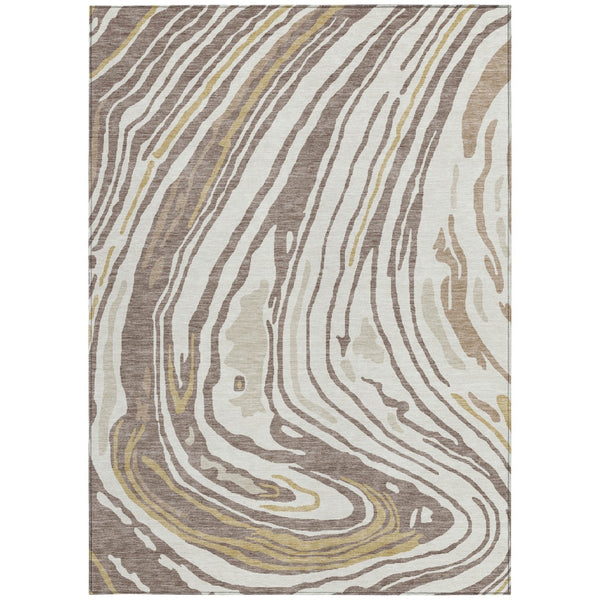 Homeroots 3' Durable Abstract Washable Area Rug For Indoor And Outdoor Spaces - Stylish And Stain Resistant 5' X 8' Polyester 601303