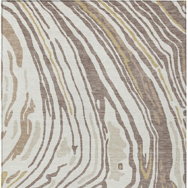 Homeroots 3' Durable Abstract Washable Area Rug For Indoor And Outdoor Spaces - Stylish And Stain Resistant 8' X 10' Polyester 601305
