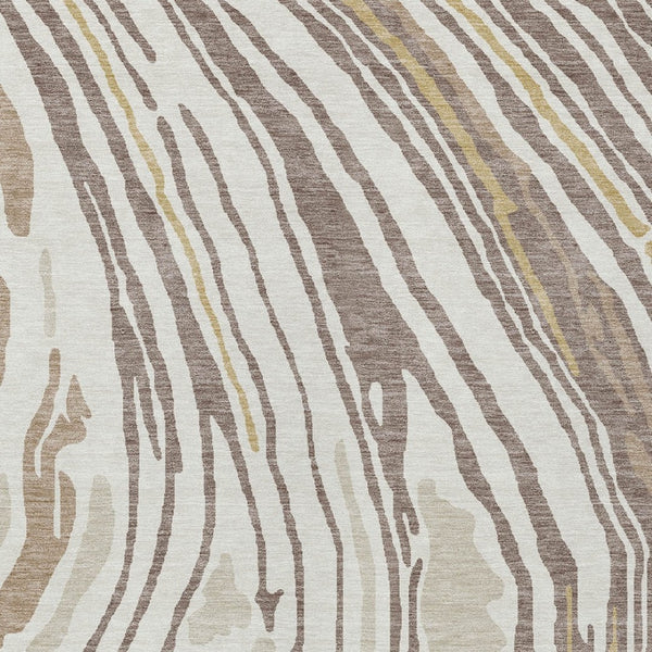 Homeroots 3' Durable Abstract Washable Area Rug For Indoor And Outdoor Spaces - Stylish And Stain Resistant 9' X 12' Polyester 601306