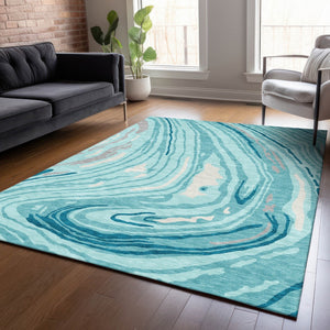 Homeroots 3' Durable Abstract Washable Area Rug For Indoor And Outdoor Spaces - Stylish And Stain Resistant 3' X 5' Polyester 601308