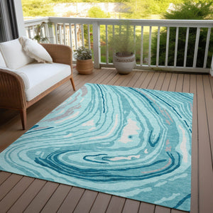 Homeroots 3' Durable Abstract Washable Area Rug For Indoor And Outdoor Spaces - Stylish And Stain Resistant 10' X 14' Polyester 601313