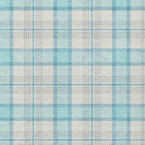 Homeroots 3' Aqua And Gray Plaid Washable Area Rug - Durable Indoor Outdoor Design For High Traffic Spaces 9' X 12' Polyester 601318