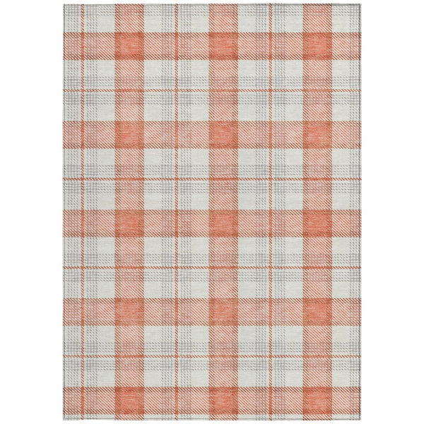 Homeroots 3' Aqua And Gray Plaid Washable Area Rug - Durable Indoor Outdoor Design For High Traffic Spaces 5' X 8' Polyester 601321