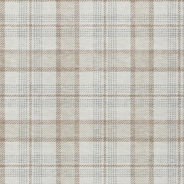 Homeroots 3' Aqua And Gray Plaid Washable Area Rug - Durable Indoor Outdoor Design For High Traffic Spaces 5' X 8' Polyester 601327