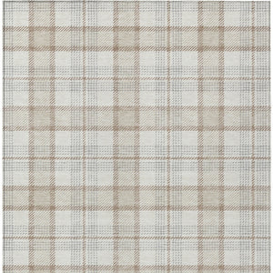 Homeroots 3' Aqua And Gray Plaid Washable Area Rug - Durable Indoor Outdoor Design For High Traffic Spaces 8' X 10' Polyester 601329