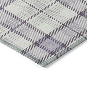 Homeroots 3' Aqua And Gray Plaid Washable Area Rug - Durable Indoor Outdoor Design For High Traffic Spaces 9' X 12' Polyester 601336
