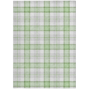 Homeroots 3' Aqua And Gray Plaid Washable Area Rug - Durable Indoor Outdoor Design For High Traffic Spaces 3' X 5' Polyester 601338