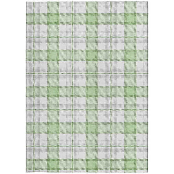 Homeroots 3' Aqua And Gray Plaid Washable Area Rug - Durable Indoor Outdoor Design For High Traffic Spaces 3' X 5' Polyester 601338