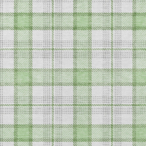 Homeroots 3' Aqua And Gray Plaid Washable Area Rug - Durable Indoor Outdoor Design For High Traffic Spaces 5' X 8' Polyester 601339