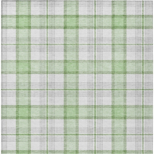 Homeroots 3' Aqua And Gray Plaid Washable Area Rug - Durable Indoor Outdoor Design For High Traffic Spaces 8' X 10' Polyester 601341