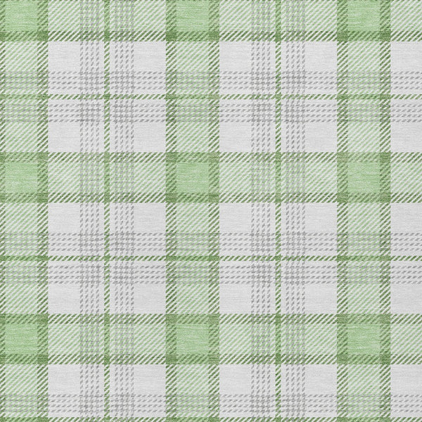 Homeroots 3' Aqua And Gray Plaid Washable Area Rug - Durable Indoor Outdoor Design For High Traffic Spaces 8' X 10' Polyester 601341