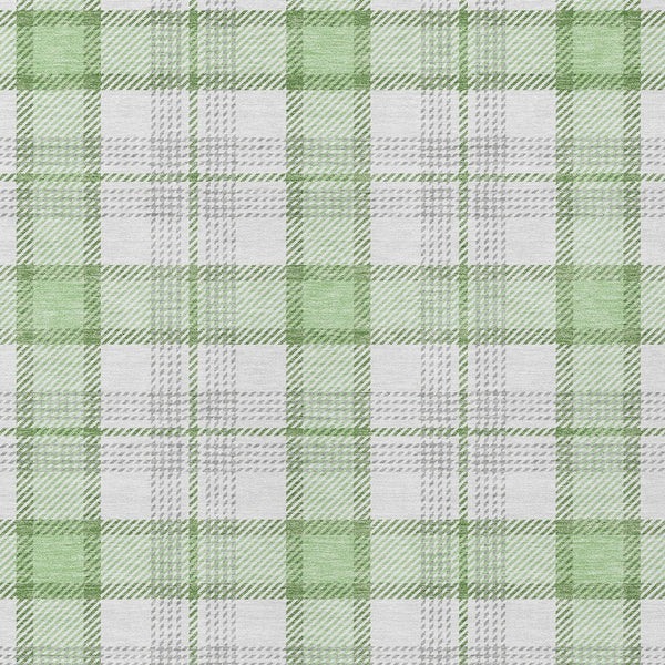 Homeroots 3' Aqua And Gray Plaid Washable Area Rug - Durable Indoor Outdoor Design For High Traffic Spaces 9' X 12' Polyester 601342