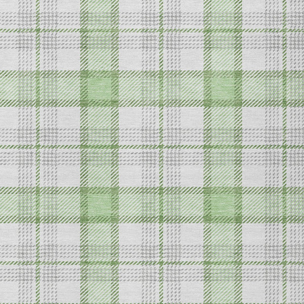 Homeroots 3' Aqua And Gray Plaid Washable Area Rug - Durable Indoor Outdoor Design For High Traffic Spaces 10' X 14' Polyester 601343