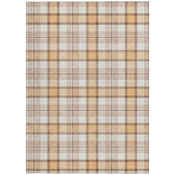 Homeroots 3' Aqua And Gray Plaid Washable Area Rug - Durable Indoor Outdoor Design For High Traffic Spaces 8' X 10' Polyester 601347