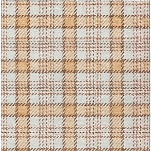 Homeroots 3' Aqua And Gray Plaid Washable Area Rug - Durable Indoor Outdoor Design For High Traffic Spaces 9' X 12' Polyester 601348